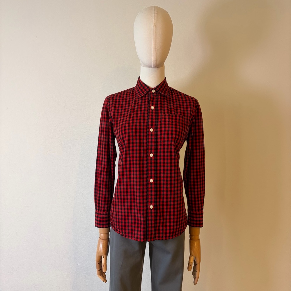 GAP Kids Red & Black Buffalo Check Flannel Button Down - Size 10